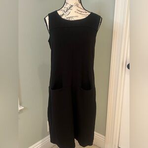 J.Jill black sleeveless shift dress with front pockets | Size XS | Like New
